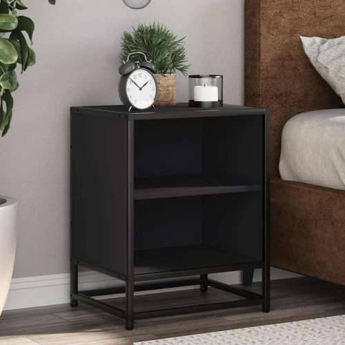 Noćni ormarići 2 kom crni 40x31x50 cm Konstruirano drvo i metal - Crna 2 Cijena