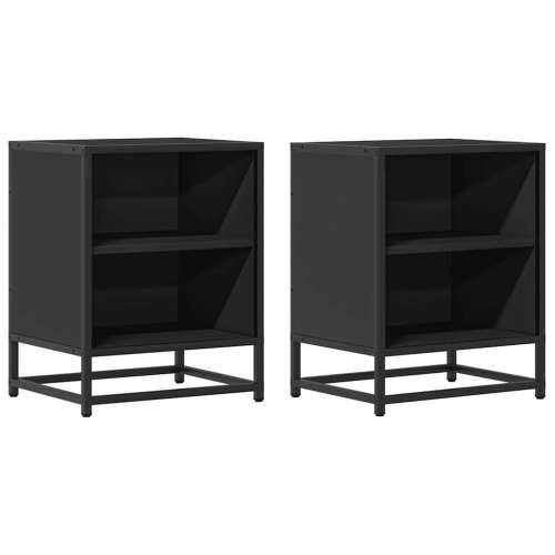 Noćni ormarići 2 kom crni 40x31x50 cm Konstruirano drvo i metal - Crna 2 Cijena