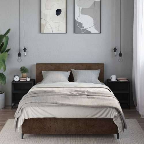 Noćni ormarići 2 kom crni 40x31x50 cm Konstruirano drvo i metal - Crna 2 Cijena