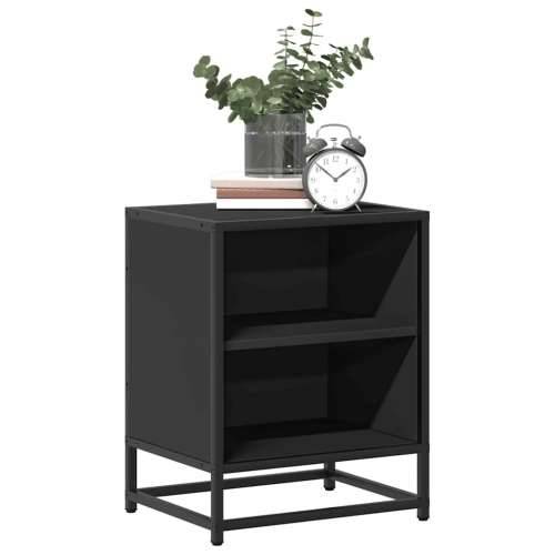 Noćni ormarići 2 kom crni 40x31x50 cm Konstruirano drvo i metal - Crna 2 Cijena