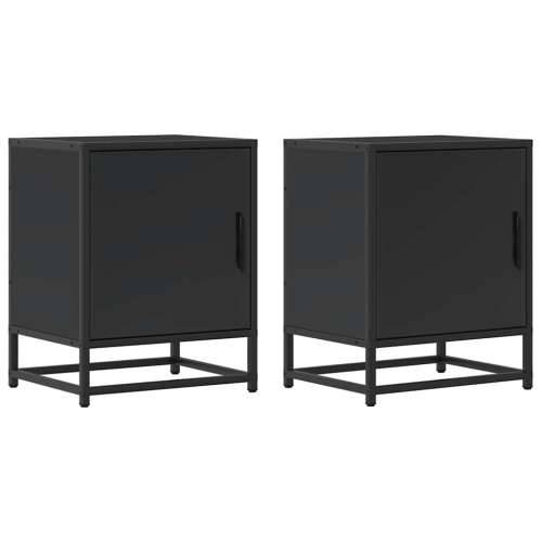 Noćni ormarić crni 40x31x50 cm Konstruirano drvo i metal - Crna 1 Cijena