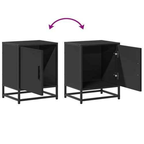 Noćni ormarić crni 40x31x50 cm Konstruirano drvo i metal - Crna 1 Cijena