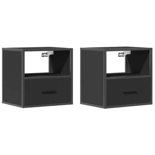 Zidni noćni ormarići 2 kom crni 40x31x39,5 cm - Crna 2 Cijena