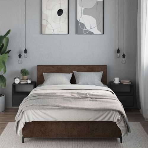 Zidni noćni ormarići 2 kom crni 40x31x39,5 cm - Crna 2 Cijena