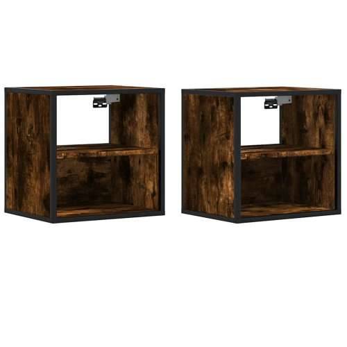 Zidni noćni ormarići 2 kom dimljeni hrast 40x31x39,5 cm - Dimljeni hrast 2 Cijena