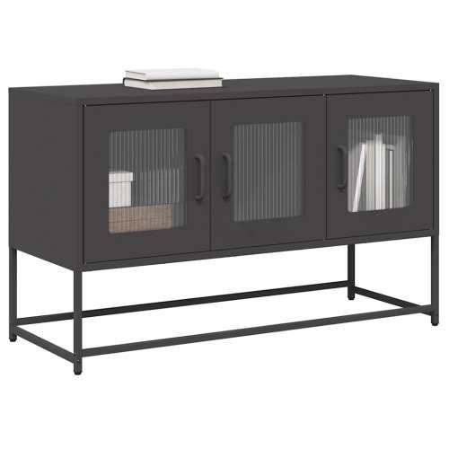 TV ormarić crni 100,5x39x60,5 cm hladno valjani čelik - Crna 1 100.5 cm Cijena