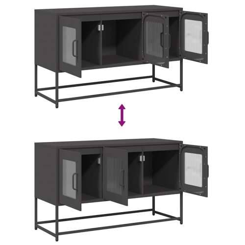 TV ormarić crni 100,5x39x60,5 cm hladno valjani čelik - Crna 1 100.5 cm Cijena