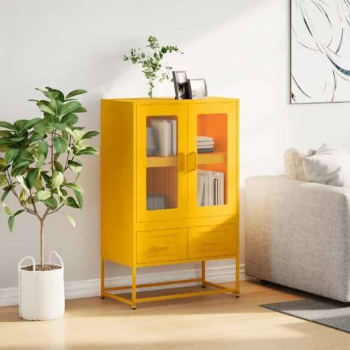 Visoka komoda boja senfa 68x39x111,5 cm od čelika žuta boja senfa 1 Cijena