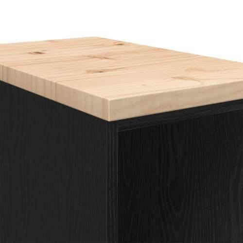 Garažni ormar za odlaganje crni 30x51x85 cm masivne borovine - Crna 30 x 51 x 85 cm 1 2 police Cijena