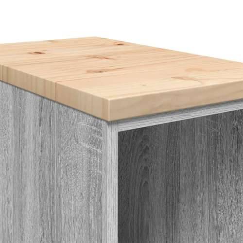 Garažni ormar za odlaganje 30x51x85 cm masivne borovine - Sivi hrast sonoma 30 x 51 x 85 cm 1 2 police Cijena