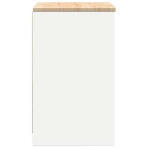 Garažni ormar za odlaganje bijeli 60x51x85 cm masivne borovine - Bijela 60 x 51 x 85 cm 1 2 police Cijena