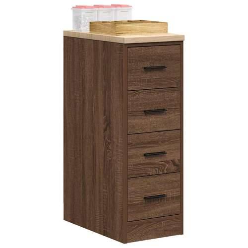 Garažni ormar za odlaganje 30x51x85 cm masivne borovine - Smeđi hrast 30 x 51 x 85 cm 1 4 ladice 4 zásuvky Cijena