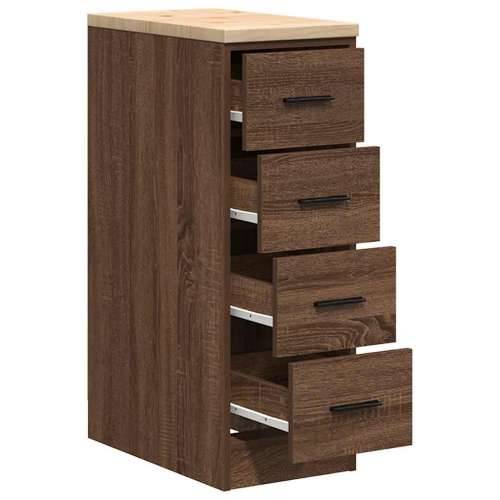Garažni ormar za odlaganje 30x51x85 cm masivne borovine - Smeđi hrast 30 x 51 x 85 cm 1 4 ladice 4 zásuvky Cijena