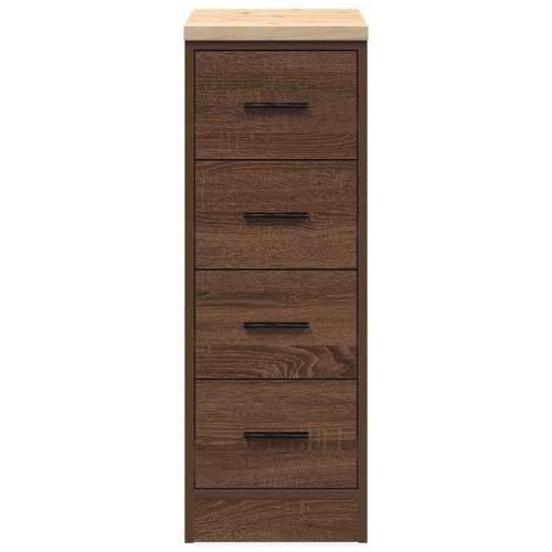 Garažni ormar za odlaganje 30x51x85 cm masivne borovine - Smeđi hrast 30 x 51 x 85 cm 1 4 ladice 4 zásuvky Cijena