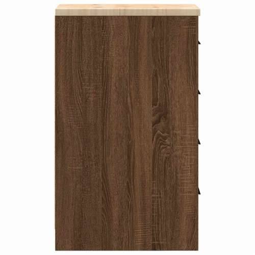 Garažni ormar za odlaganje 30x51x85 cm masivne borovine - Smeđi hrast 30 x 51 x 85 cm 1 4 ladice 4 zásuvky Cijena