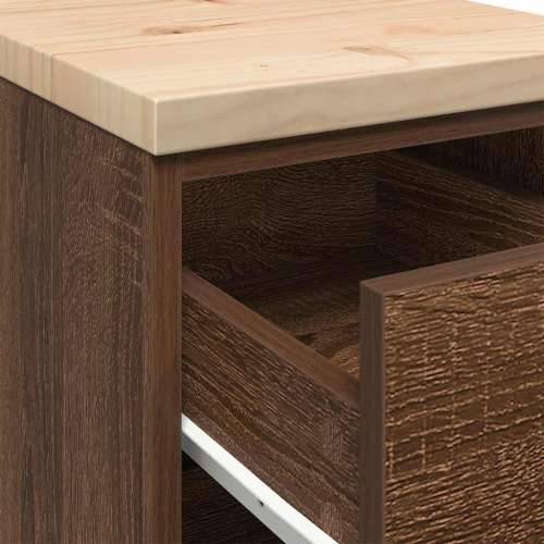 Garažni ormar za odlaganje 30x51x85 cm masivne borovine - Smeđi hrast 30 x 51 x 85 cm 1 4 ladice 4 zásuvky Cijena