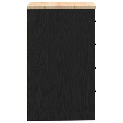 Garažni ormar za odlaganje crni 40x51x85 cm masivne borovine - Crna 40 x 51 x 85 cm 1 4 ladice 4 zásuvky Cijena