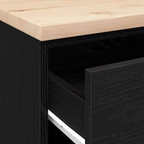 Garažni ormar za odlaganje crni 40x51x85 cm masivne borovine - Crna 40 x 51 x 85 cm 1 4 ladice 4 zásuvky Cijena