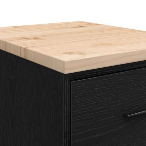 Garažni ormar za odlaganje crni 40x51x85 cm masivne borovine - Crna 40 x 51 x 85 cm 1 4 ladice 4 zásuvky Cijena