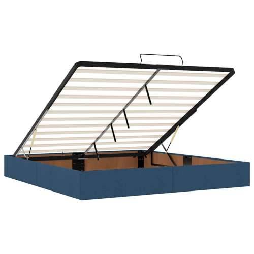 Otomanski krevet s madracem i LED plavi 180x200cm od tkanine - Plava 180 x 200 cm gumbi Cijena