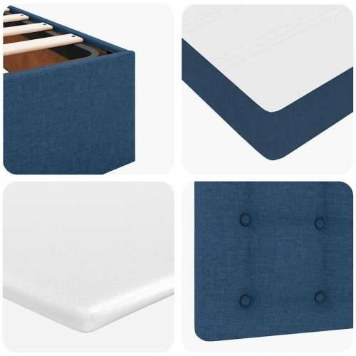 Otomanski krevet s madracem i LED plavi 180x200cm od tkanine - Plava 180 x 200 cm gumbi Cijena