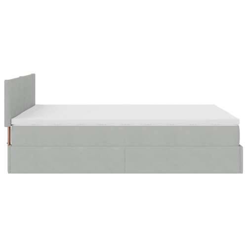 Otomanski krevet s madracem i LED 140x200 cm baršunasti - Svjetlosiva 140 x 200 cm Gladak dizajn Cijena