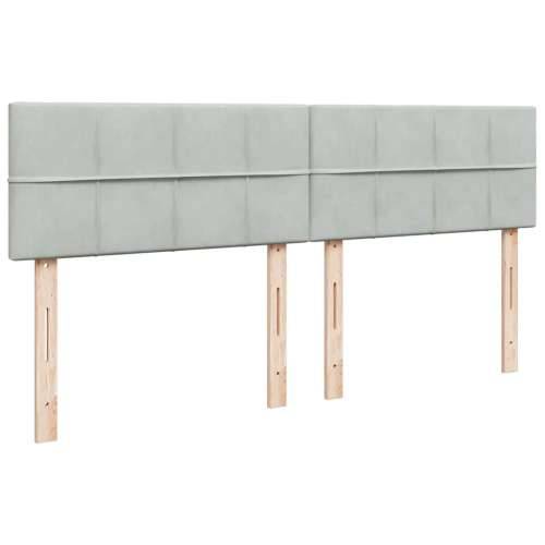 Otomanski krevet s madracem&LED 180x200cm baršunasti - Svjetlosiva 180 x 200 cm Blok s kvadratima Cijena