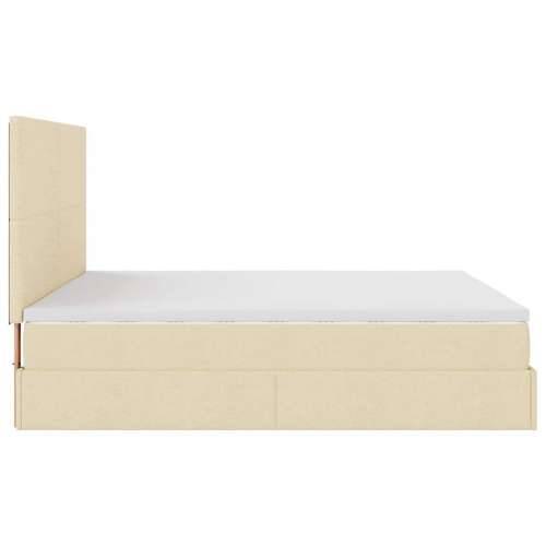 Otomanski krevet s madracem i LED krem 180x200cm od tkanine - Krema 180 x 200 cm Gladak dizajn Cijena