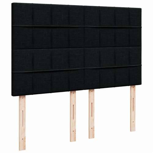 Otomanski krevet s madracem i LED crni 140x190 cm tkanine - Crna 140 x 190 cm Blok s kvadratima Cijena
