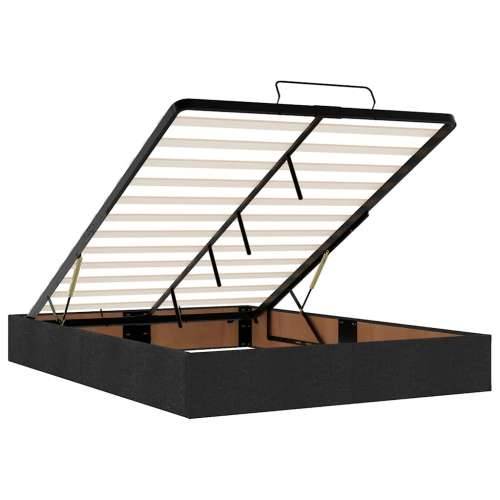 Otomanski krevet s madracem i LED crni 140x190 cm tkanine - Crna 140 x 190 cm Blok s kvadratima Cijena