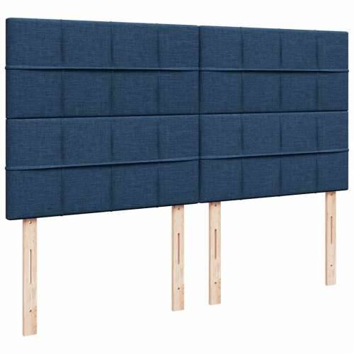 Otomanski krevet s madracem i LED plavi 180x200cm od tkanine - Plava 180 x 200 cm Blok s kvadratima Cijena