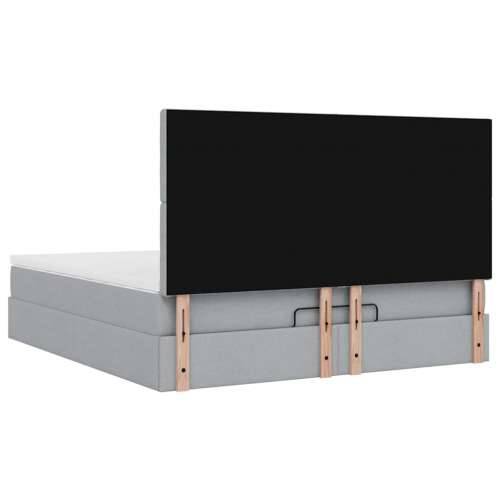 Otomanski krevet s madracem i LED smeđesivi 180x200 cm tkanine - Sivo-smeđa 180 x 200 cm gumbi Cijena
