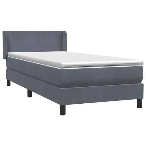 Box spring krevet s madracem tamnosivi 90x220 cm baršunasti - Tamno siva 90 x 220 cm Gladak dizajn Cijena