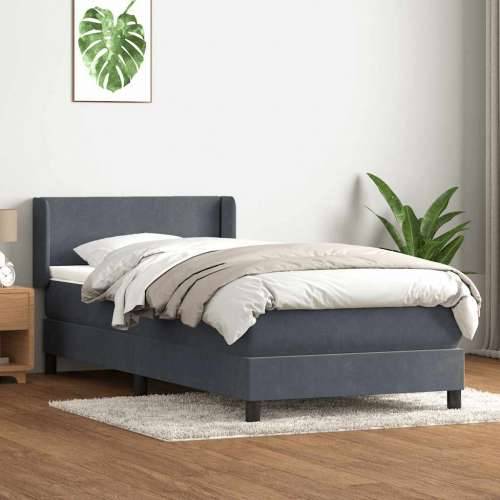Box spring krevet s madracem tamnosivi 90x220 cm baršunasti - Tamno siva 90 x 220 cm Gladak dizajn Cijena