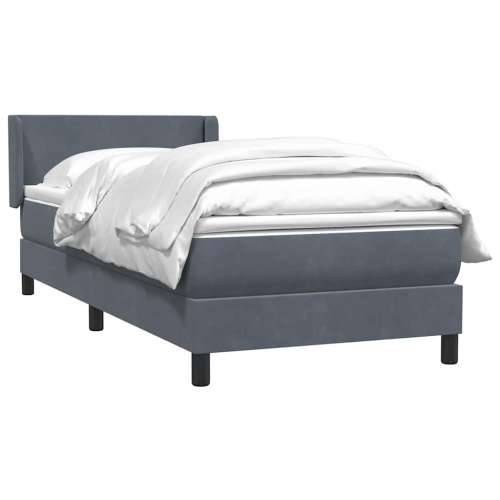 Box spring krevet s madracem tamnosivi 90x220 cm baršunasti - Tamno siva 90 x 220 cm Gladak dizajn Cijena