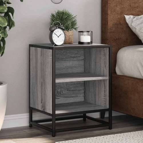 Noćni ormarić Sivi Sonoma 40x31x50 cm Konstruirano drvo i metal - Sivi hrast sonoma 1 Cijena