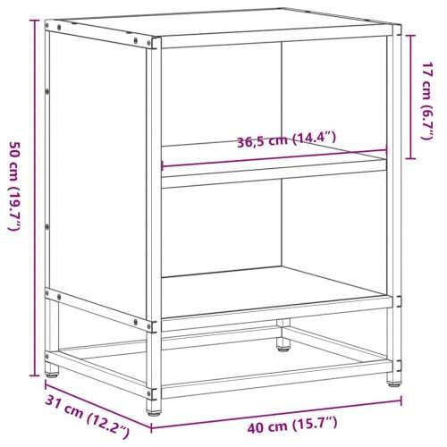 Noćni ormarić smeđi hrast 40x31x50 cm Konstruirano drvo i metal - Smeđi hrast 1 Cijena
