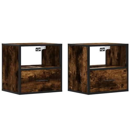 Zidni noćni ormarići 2 kom dimljeni hrast 40x31x39,5 cm - Dimljeni hrast 2 Cijena