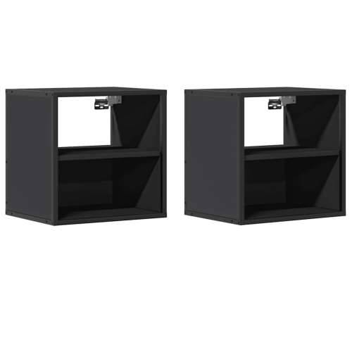Zidni noćni ormarići 2 kom crni 40x31x39,5 cm - Crna 2 Cijena