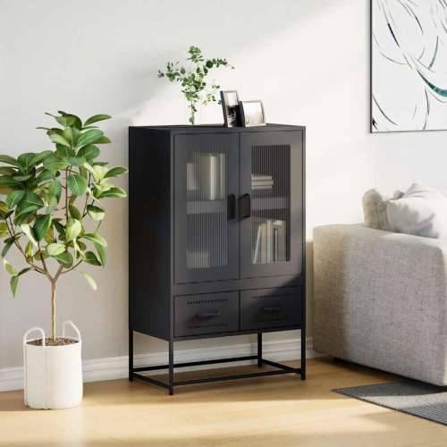 Visoka komoda crna 68x39x111,5 cm od čelika Crna 1 Cijena