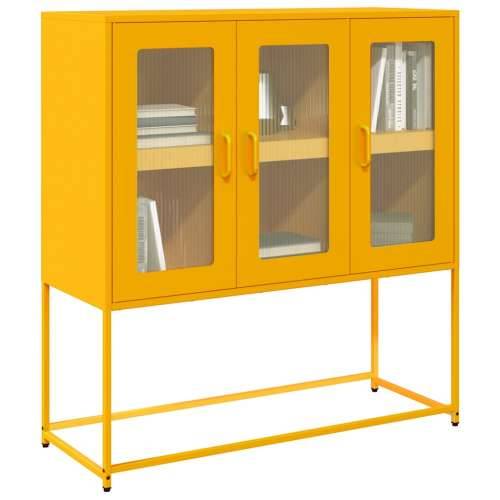 Komoda boja senfa 100,5x39x107 cm hladno valjani čelik - žuta boja senfa 1 Cijena