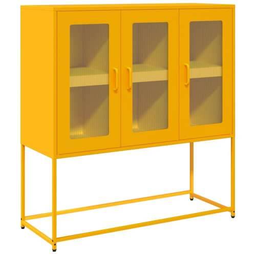 Komoda boja senfa 100,5x39x107 cm hladno valjani čelik - žuta boja senfa 1 Cijena