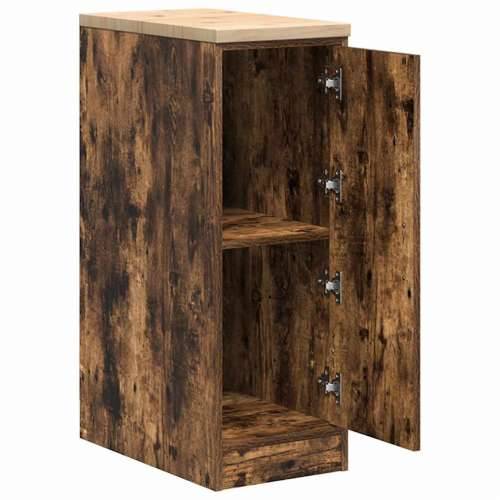 Garažni ormar za odlaganje 30x51x85 cm masivne borovine - Dimljeni hrast 30 x 51 x 85 cm 1 1 drvena vrata Cijena