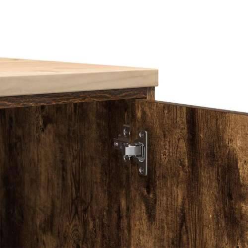 Garažni ormar za odlaganje 30x51x85 cm masivne borovine - Dimljeni hrast 30 x 51 x 85 cm 1 1 drvena vrata Cijena