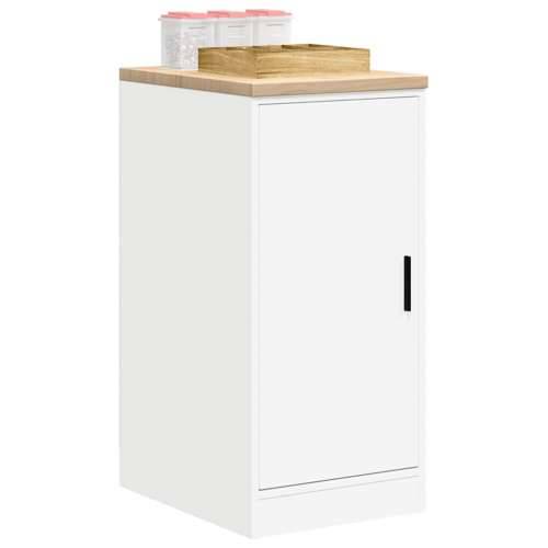 Garažni ormar za odlaganje bijeli 40x51x85 cm masivne borovine - Bijela 40 x 51 x 85 cm 1 1 drvena vrata Cijena
