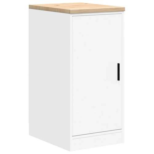 Garažni ormar za odlaganje bijeli 40x51x85 cm masivne borovine - Bijela 40 x 51 x 85 cm 1 1 drvena vrata Cijena