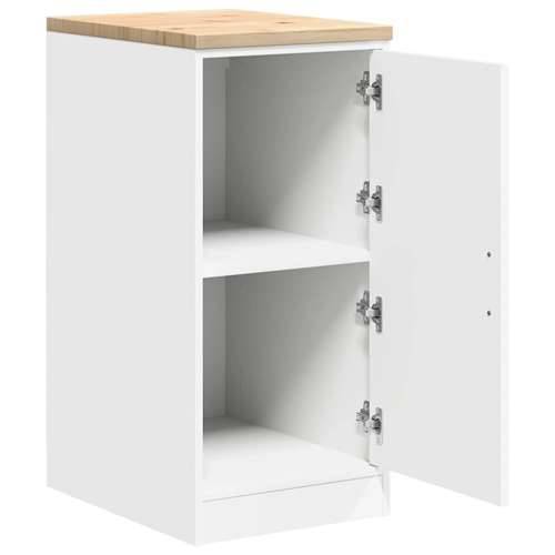 Garažni ormar za odlaganje bijeli 40x51x85 cm masivne borovine - Bijela 40 x 51 x 85 cm 1 1 drvena vrata Cijena