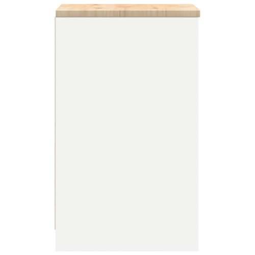 Garažni ormar za odlaganje bijeli 40x51x85 cm masivne borovine - Bijela 40 x 51 x 85 cm 1 1 drvena vrata Cijena