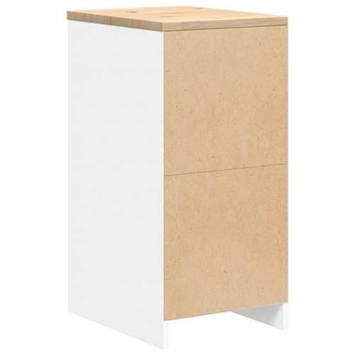 Garažni ormar za odlaganje bijeli 40x51x85 cm masivne borovine - Bijela 40 x 51 x 85 cm 1 1 drvena vrata Cijena