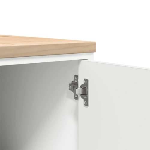 Garažni ormar za odlaganje bijeli 40x51x85 cm masivne borovine - Bijela 40 x 51 x 85 cm 1 1 drvena vrata Cijena